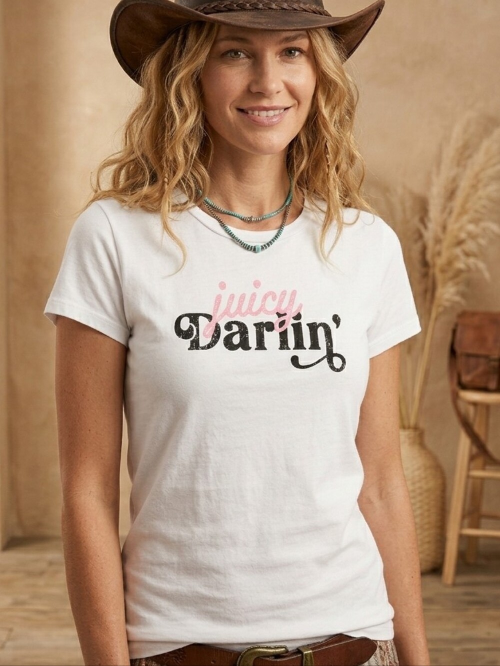 NEW! Y2K Juicy Couture Darlin’ Graphic White Tee Large